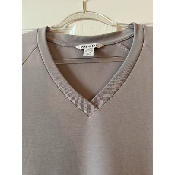 ATHLETA Seasoft Long Sleeve Dress Womens Pullover Pockets Tinsel Gray Size M/T - Picture 5 of 8